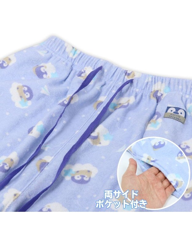 Mother garden マザーガーデン こぴよフレンズ こねむ パイル ステテコ レディース フリーサイズ ルームパンツ 部屋着 夏 夏物 フリーサイズ レディース 女性用 パイル生地 かわいい キャラクター 水色