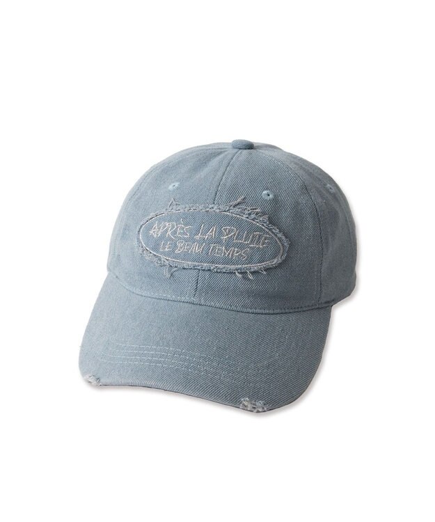 WEGO サークルフリンジロゴデニムキャップ デニム淡加工色