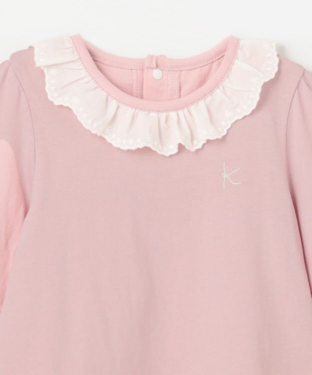 組曲 KIDS 【80~100㎝】エンブロイダリー Tシャツ ピンク系