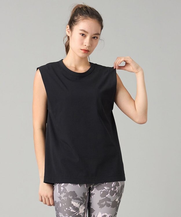 Chacott Handsome Cotton ノースリーブTシャツ ブラック