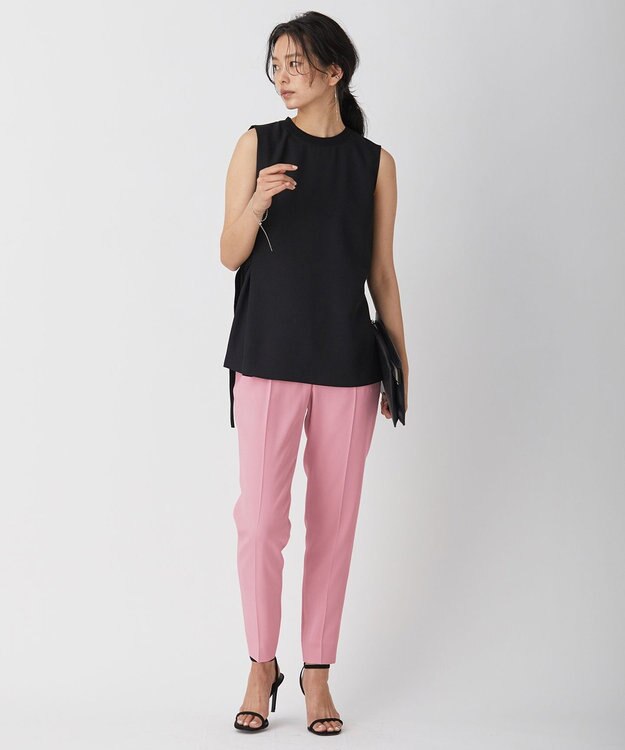 ICB 【人気のため新色追加・洗える】Naiaバックサテン テーパードパンツ アッシュピンク系