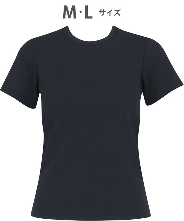 WACOAL 【一般医療機器】 リカバリーウェア 【＆RECOVERY】 ブラトップ カップ付きTシャツ 疲労回復 血行促進 筋肉のコリ改善 上向きのバストライン 3分袖 半袖 レディース CKC710 /ワコール ブラック
