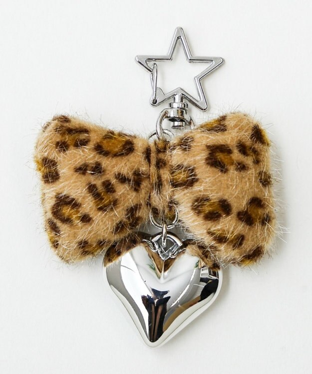 WEGO レオパードリボンキーホルダー ライトブラウン