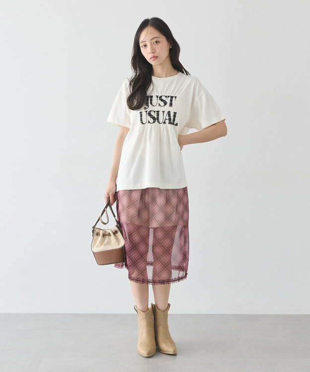 earth music&ecology カットツイルショートパンツ Ivory