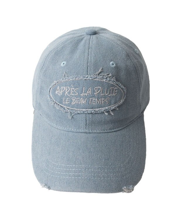 WEGO サークルフリンジロゴデニムキャップ デニム淡加工色