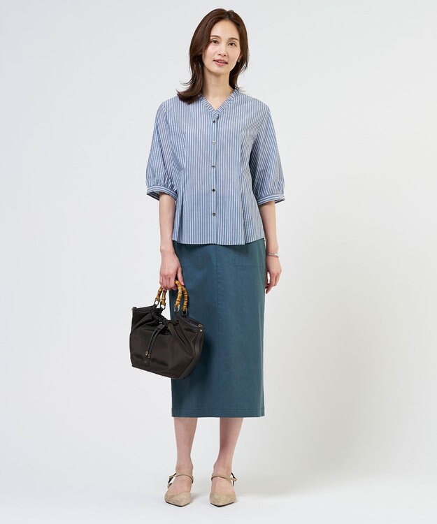 J.PRESS LADIES 【2way】ギャザーバンブー トート バッグ ブラウン系