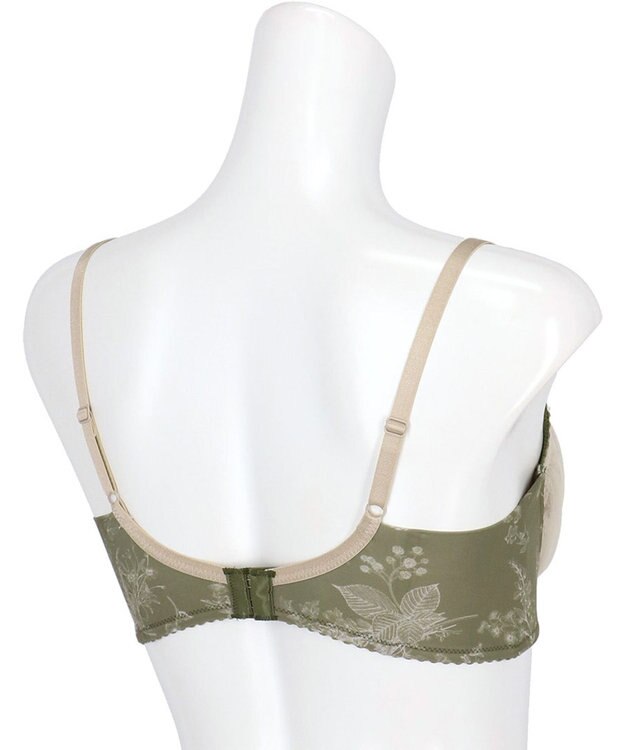 WACOAL ブラジャー 着やせシルエット 脇から背中のラインすっきり Gカップまで対応 大きいサイズ レディース BXC405 /ワコール オリーブ