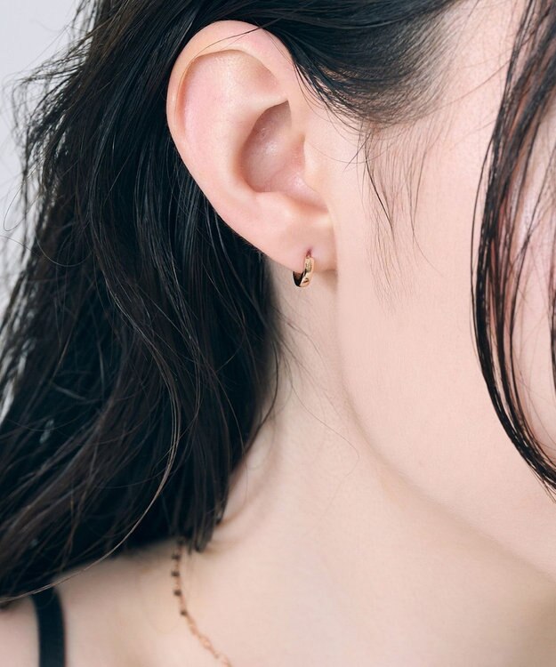 Phoebe 【金属アレルギー対応】ワンタッチメタルフープミニペアピアス  ローズゴールド/BOX付き ローズゴールド