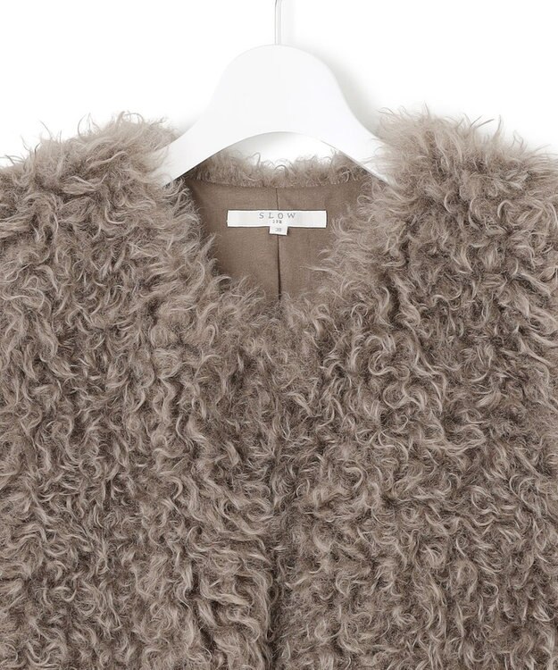 23区 S 【SLOW/一部店舗限定】フェイクファー ジレ ブラウン系