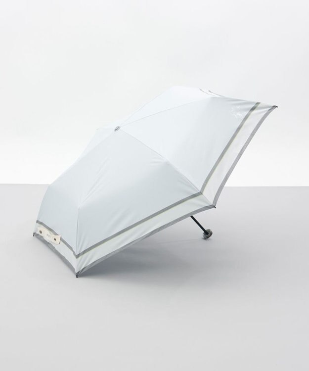 AURORA 【 JILL STUART（ジル スチュアート）】先染めボーダー晴雨兼用傘(折りたたみ傘) サックス