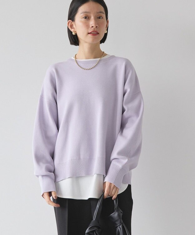 AMERICAN HOLIC 袖ボリュームサイドスリットニットプルオーバー Lavender