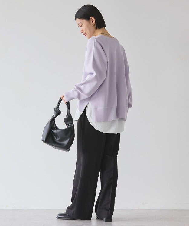 AMERICAN HOLIC 袖ボリュームサイドスリットニットプルオーバー Lavender