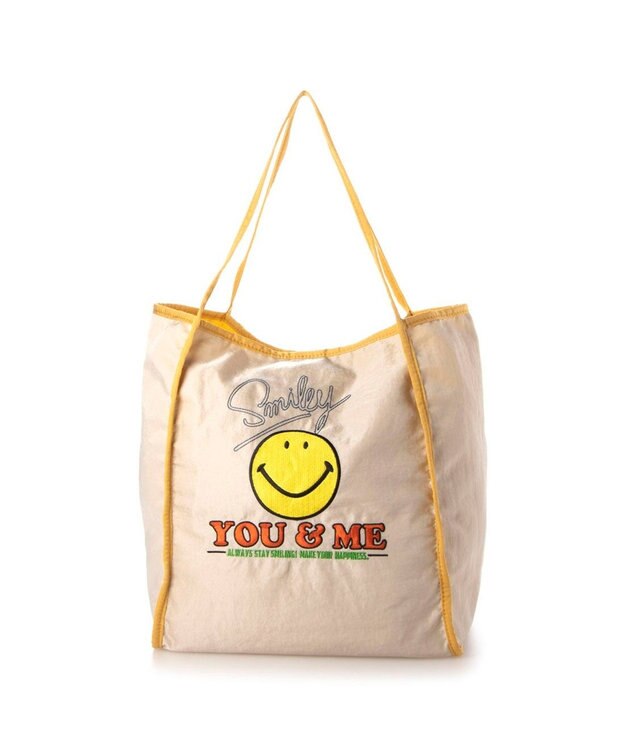 UNBILLION カシュカシュ cachecache / スマイル柄刺繍トートバッグ LBE