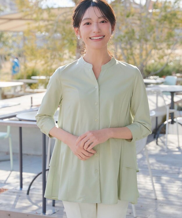 Tiaclasse バックタックフレアチュニック ミント