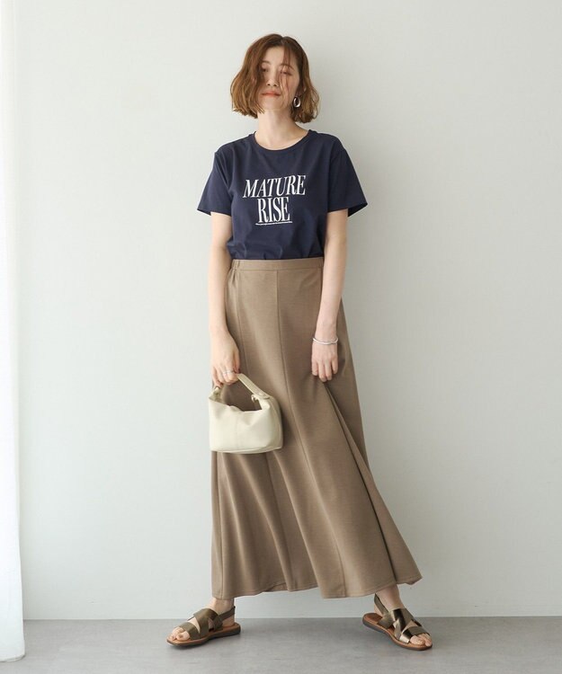 YECCA VECCA 【接触冷感】カットマーメイドスカート Dark Beige