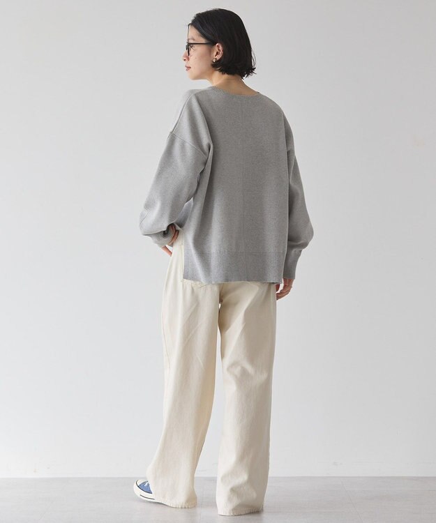 AMERICAN HOLIC 袖ボリュームサイドスリットニットプルオーバー Light Gray Mixture