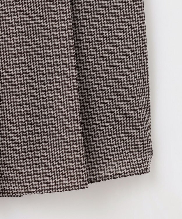 自由区 S 【セットアップ対応・洗える】ハイツイストビエラプリーツ スカート ブラウン系チェック