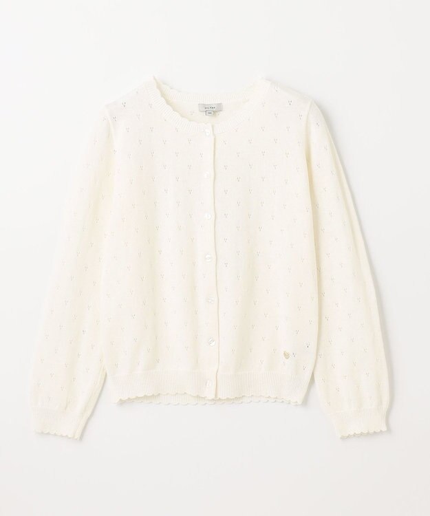 ANY KIDS アイレット ニット カーディガン オフホワイト