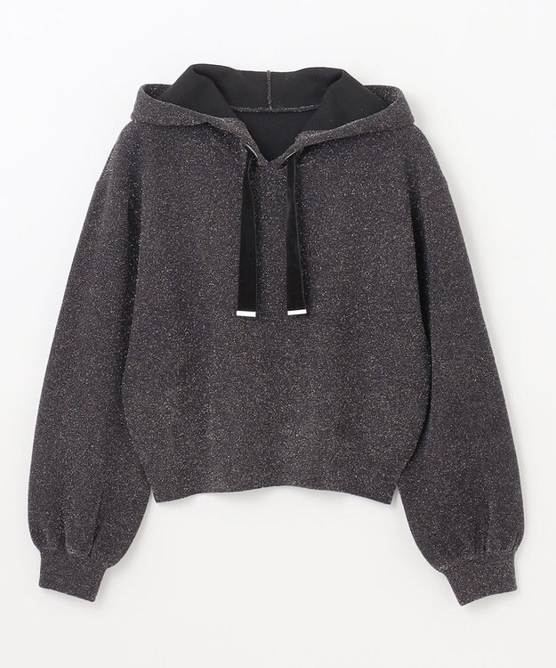 GRACE CONTINENTAL ラメニットパーカー ブラック