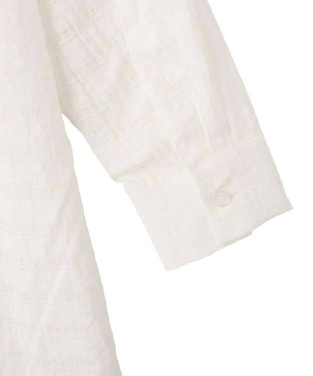 Green Parks シアーチェックシャツワンピース Off White