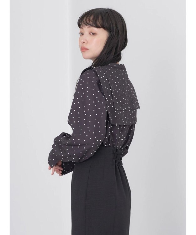 earth music&ecology ２ＷＡＹ衿ブラウス Dot