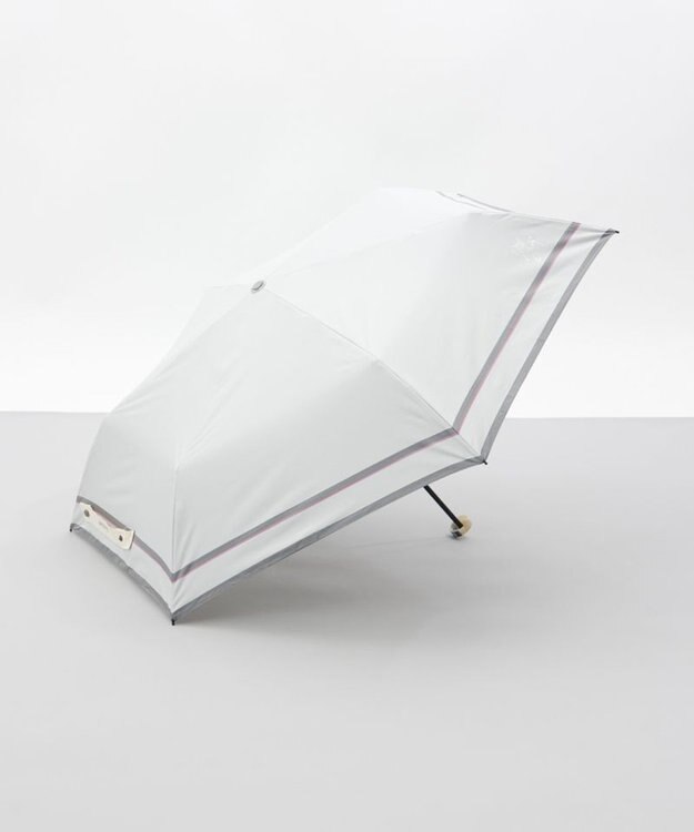 AURORA 【 JILL STUART（ジル スチュアート）】先染めボーダー晴雨兼用傘(折りたたみ傘) ベージュ