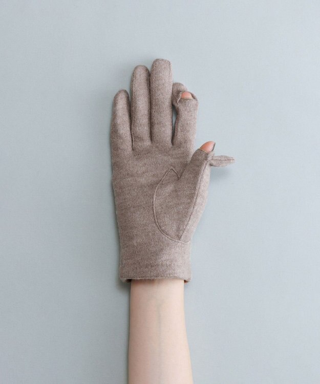 ORuKuBET タータンチェックジャージグローブ (WOMEN)【タッチパネル対応】 ベージュ