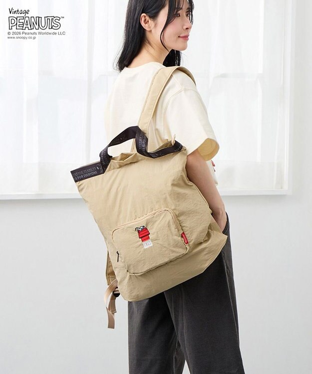 ROOTOTE 8506【ルートート】スヌーピー IP.メッケル.ピーナッツ-1D 03：ベージュ