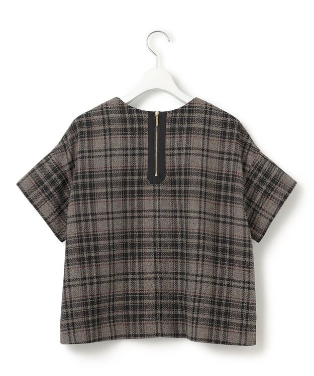 23区 L 【洗える】ツイーディーエトワール ブラウス ブラウンチェック