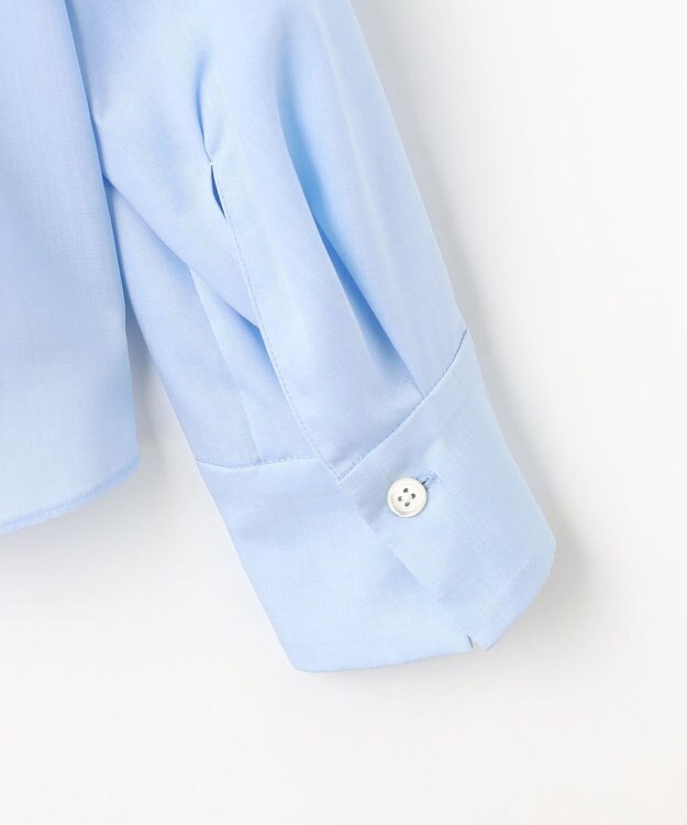 自由区 【洗える】SOMELOSクロップド丈 ブラウス サックス