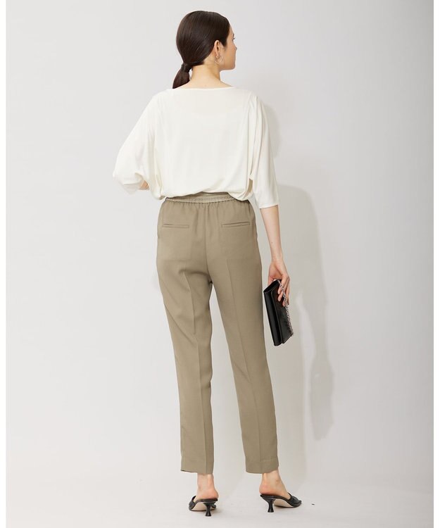 ICB 【洗える】トリアセサテンスムース 5分袖プルオーバー オフホワイト系