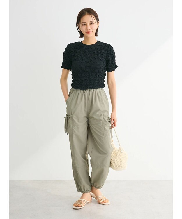 Green Parks ・ＥＬＥＮＣＡＲＥ　ＤＵＥリボンポケットカーゴパンツ Light Khaki