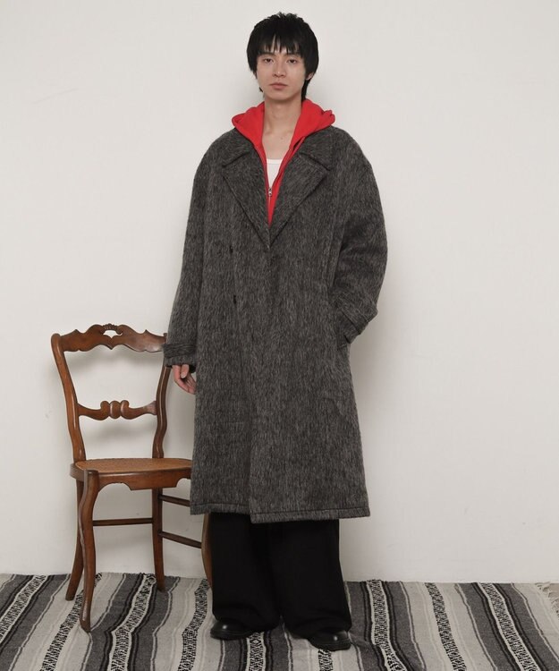 WEGO シャギーオーバーコート グレー