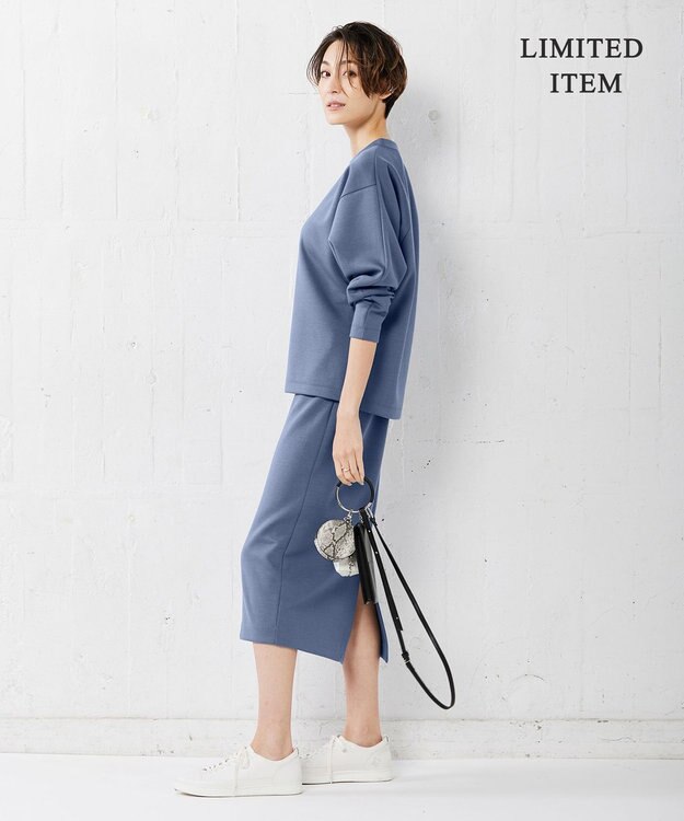 ICB 【WEB限定・洗える】AirJersey スカート ダルブルー系