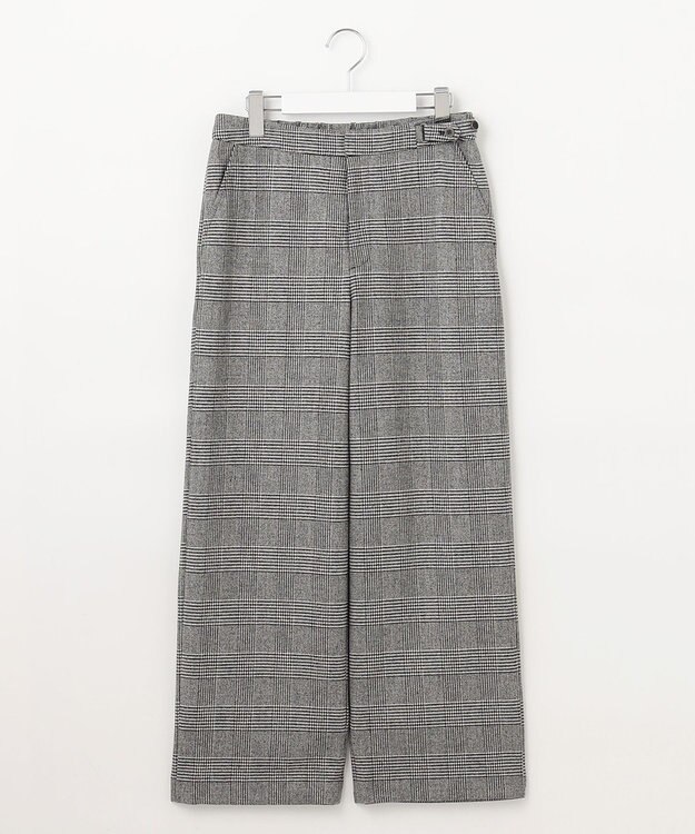 J.PRESS LADIES クラシカル グレンチェック セミワイド パンツ ブラック系3