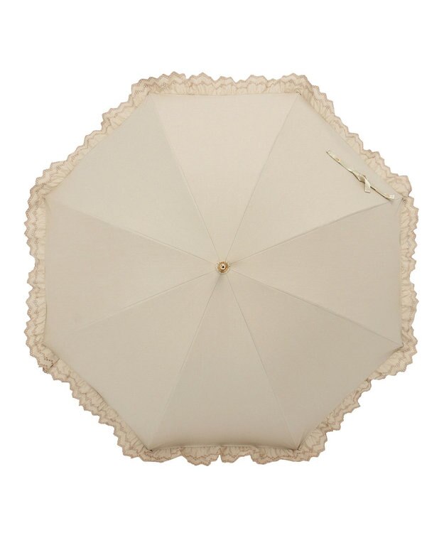 MOONBAT GRACY(グレイシー) 晴雨兼用日傘 長傘 T/C Eyelet lace Frill ベージュ