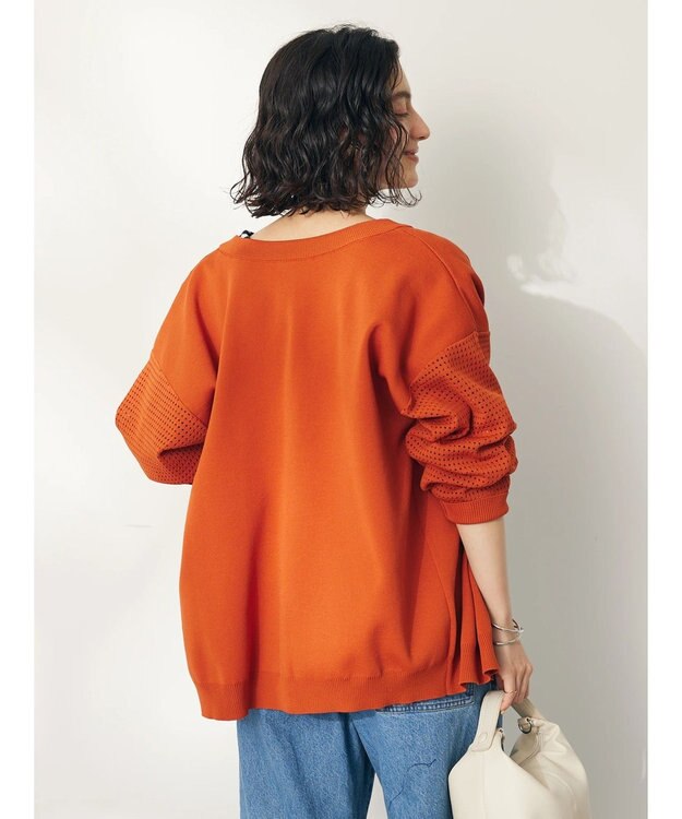 CRAFT STANDARD BOUTIQUE 超軽量メッシュ切替2wayカーディガン Orange