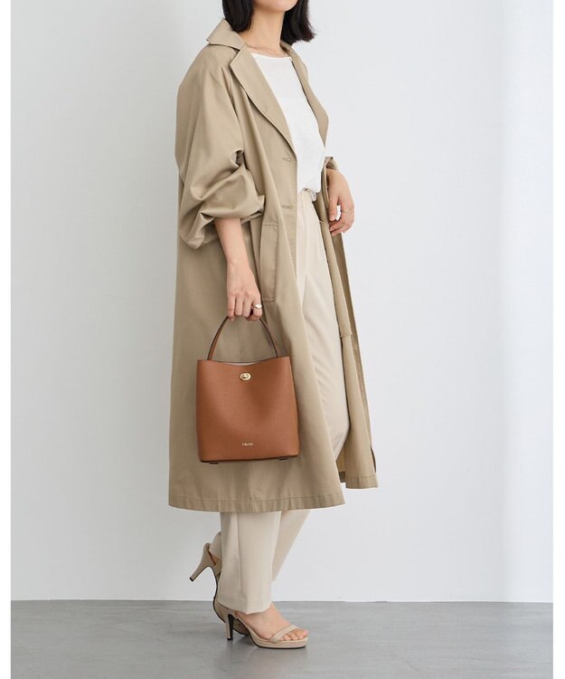 MioFIRANO ツイストロックボックスハンドバッグ 3WAY　FIRANO フィラノ CAMEL