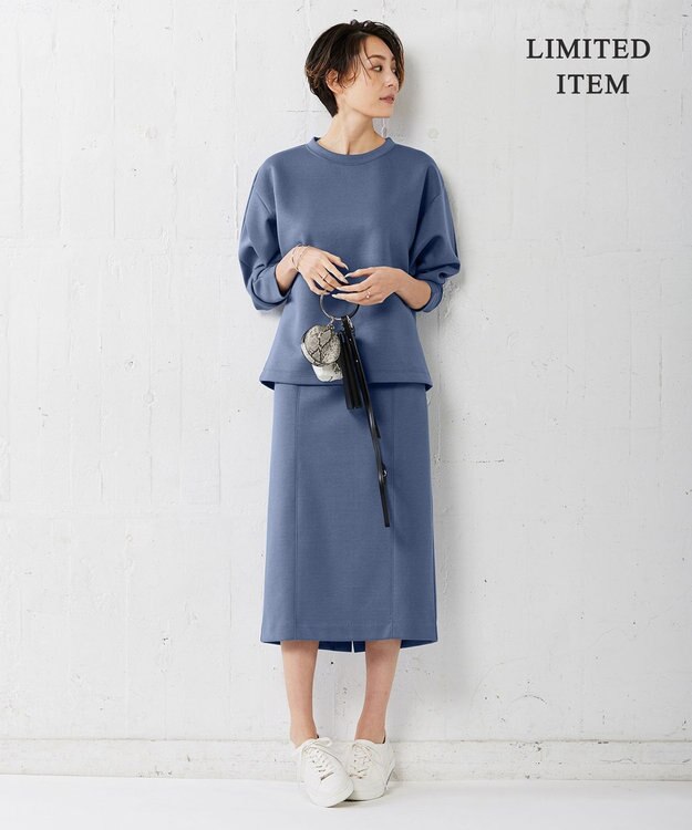 ICB 【WEB限定・洗える】AirJersey スカート ダルブルー系