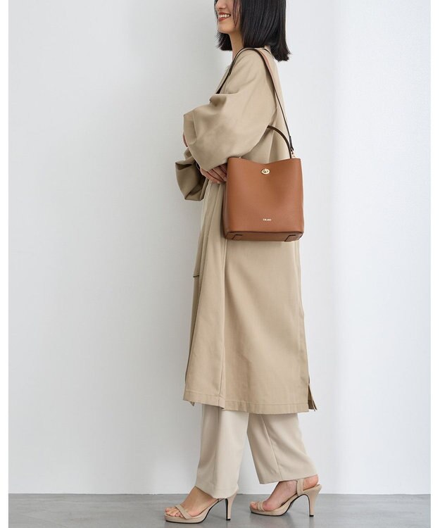 MioFIRANO ツイストロックボックスハンドバッグ 3WAY　FIRANO フィラノ CAMEL