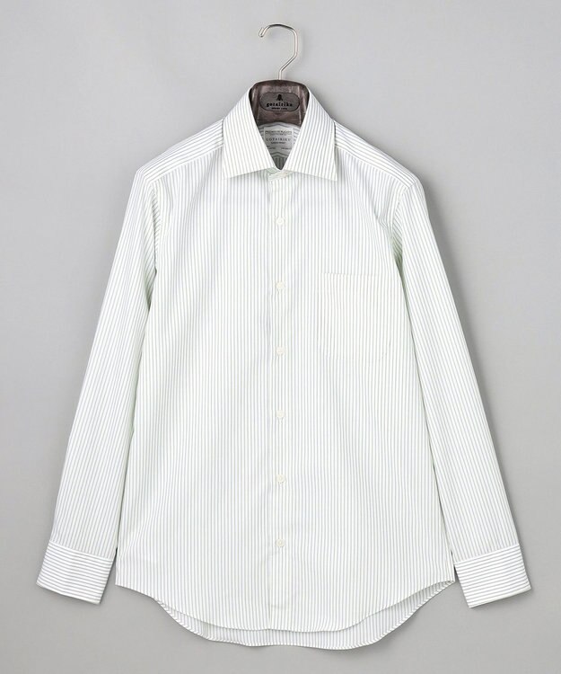 GOTAIRIKU 【形態安定】PREMIUMPLEATS_セミワイドカラー _通年ドレスシャツ(26年春夏限定色) グリーン系1