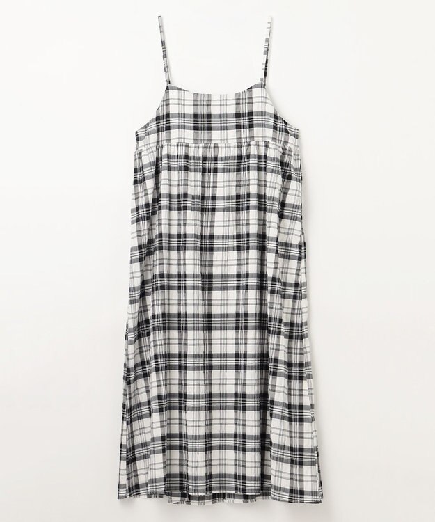 ANY チェックシャーリングワンピース モノトーンチェック