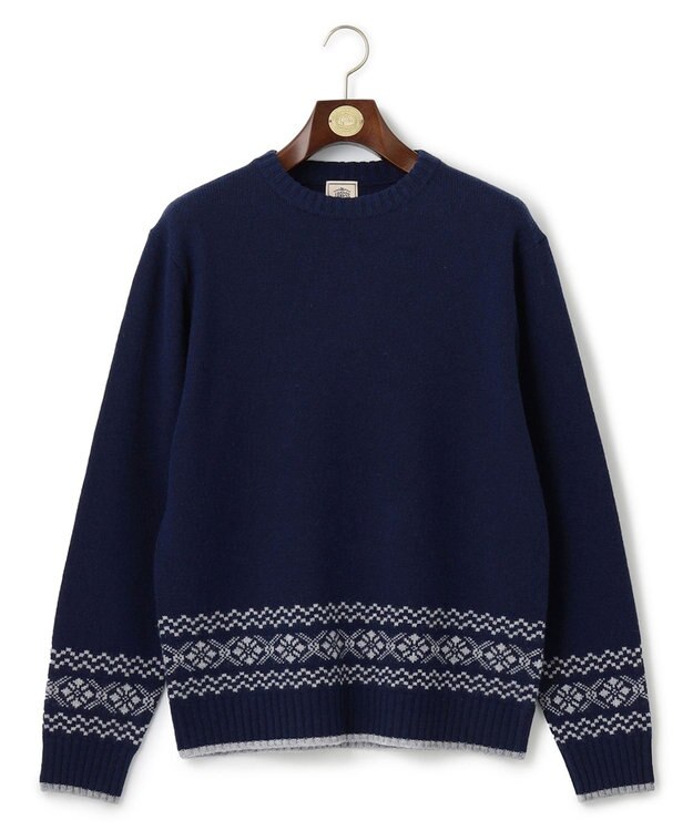 J.PRESS MEN 【WEB限定】フェアアイル クルーネックニット ネイビー系