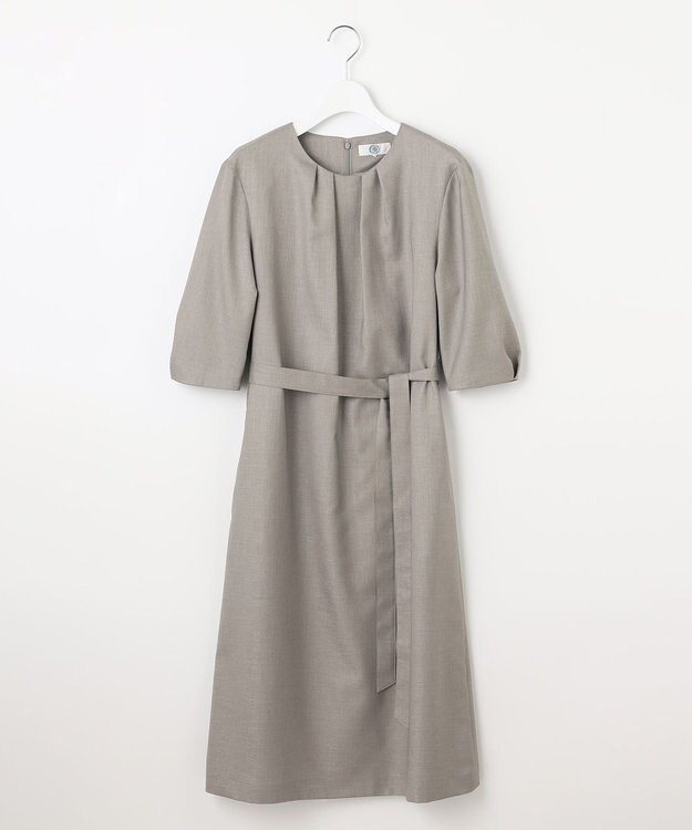 J.PRESS LADIES L 【洗える・UV加工・吸水速乾】OXIJEWELストレッチ ワンピース グレー系