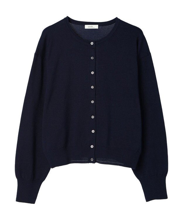 earth music&ecology ＵＶカット加工　ベーシックカーディガン Navy