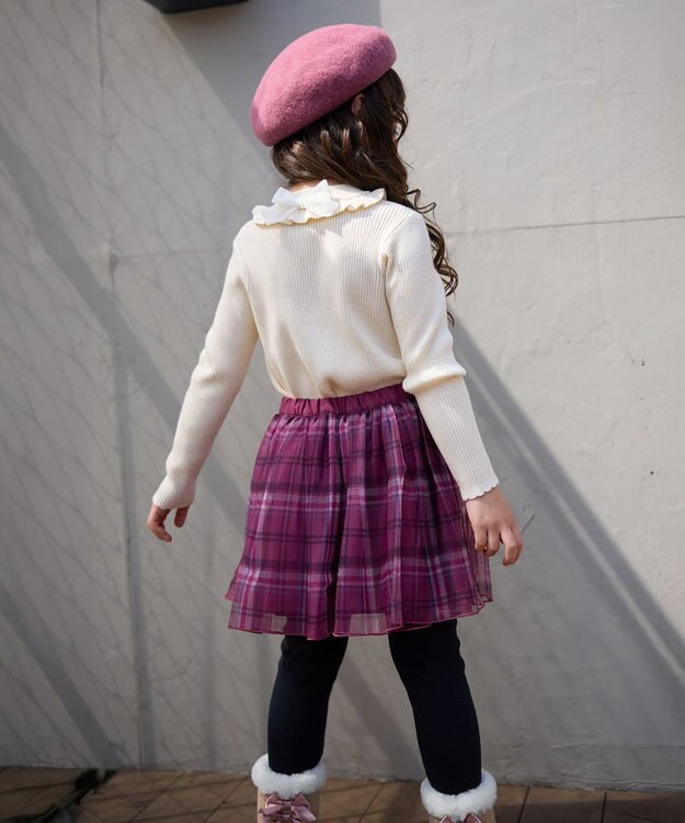 ANY KIDS チュール スカッツ ピンク×チェック