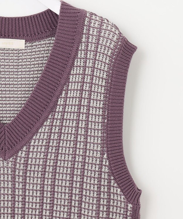 ANY SIS 【2SET】ニットベスト×チュニック ブラウス モーブ系