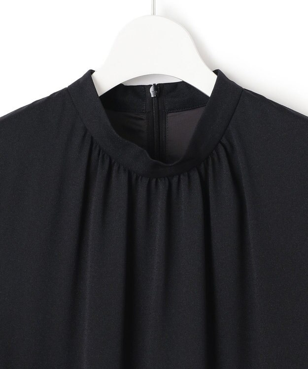 23区 【洗える】クリスタルアムンゼン ウエスト切り替え ワンピース ブラック系