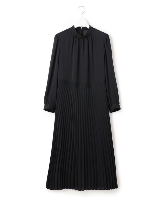 23区 【洗える】クリスタルアムンゼン ウエスト切り替え ワンピース ブラック系