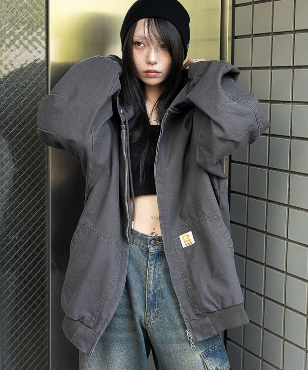 WEGO ワーカーズフードブルゾン ブラック中濃色